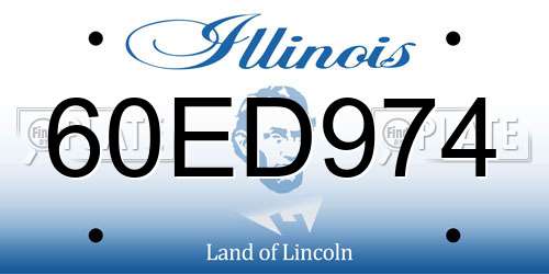 60ED974 Illinois License Plate