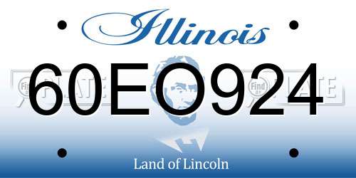 60EO924 Illinois License Plate