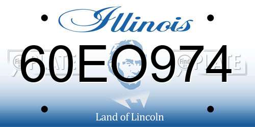 60EO974 Illinois License Plate
