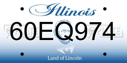 60EQ974 Illinois License Plate