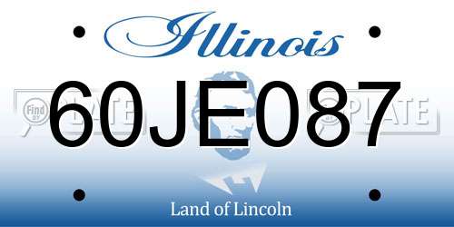 60JE087 Illinois License Plate