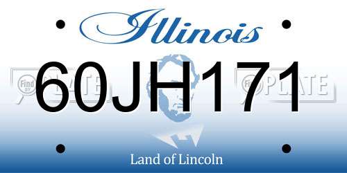60JH171 Illinois License Plate