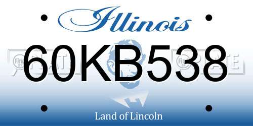 60KB538 Illinois License Plate