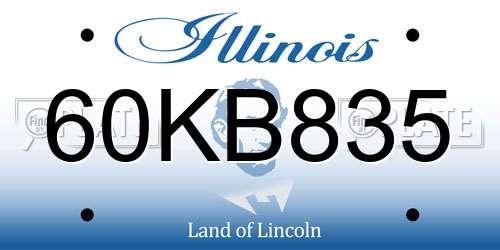60KB835 Illinois License Plate