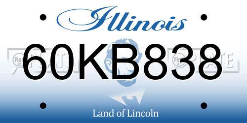 60KB838 Illinois License Plate