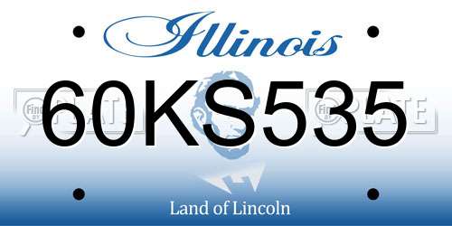 60KS535 Illinois License Plate