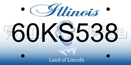 60KS538 Illinois License Plate
