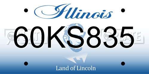 60KS835 Illinois License Plate