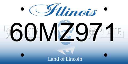 60MZ971 Illinois License Plate