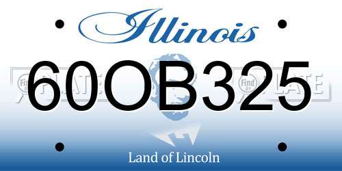 60OB325 Illinois License Plate