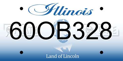 60OB328 Illinois License Plate