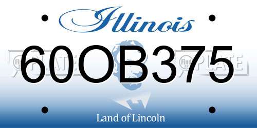 60OB375 Illinois License Plate