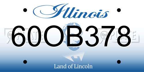 60OB378 Illinois License Plate