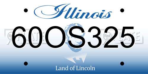 60OS325 Illinois License Plate