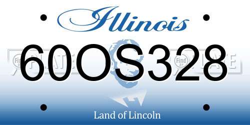 60OS328 Illinois License Plate