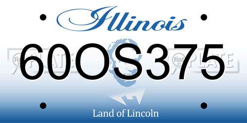 60OS375 Illinois License Plate