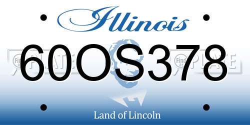 60OS378 Illinois License Plate