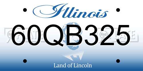 60QB325 Illinois License Plate