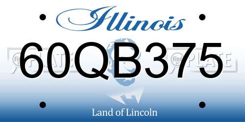 60QB375 Illinois License Plate