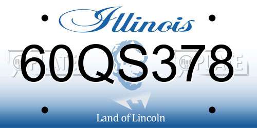 60QS378 Illinois License Plate