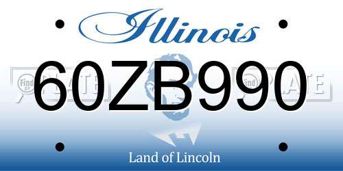 60ZB990 Illinois License Plate