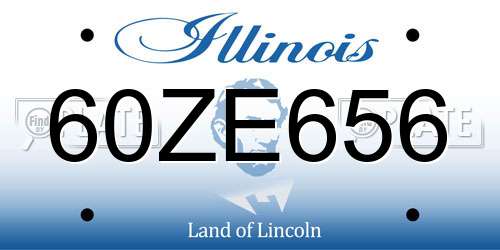 60ZE656 Illinois License Plate