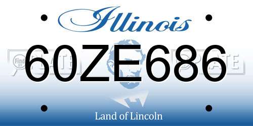 60ZE686 Illinois License Plate