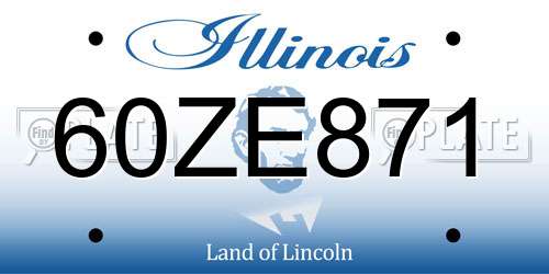 60ZE871 Illinois License Plate