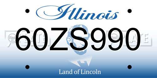 60ZS990 Illinois License Plate