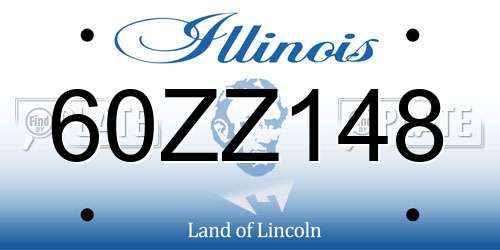 60ZZ148 Illinois License Plate
