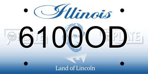 6100OD Illinois License Plate