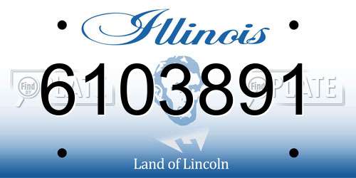 6103891 Illinois License Plate