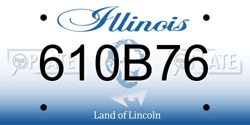 610B76 Illinois License Plate