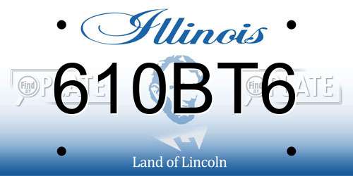 610BT6 Illinois License Plate