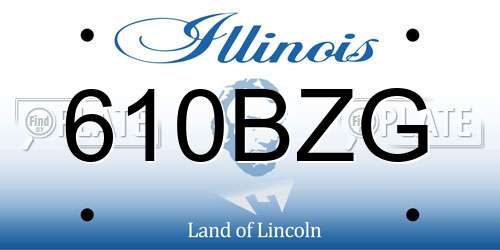 610BZG Illinois License Plate