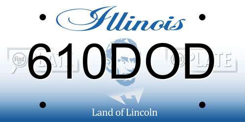 610DOD Illinois License Plate