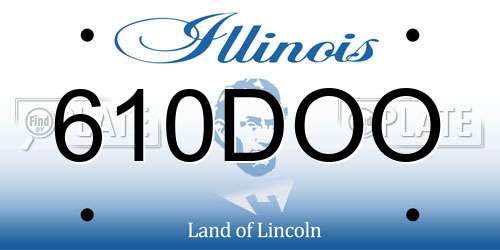 610DOO Illinois License Plate