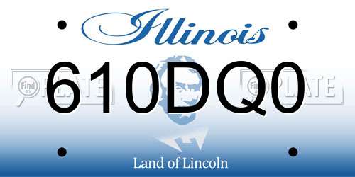 610DQ0 Illinois License Plate