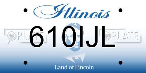 610IJL Illinois License Plate