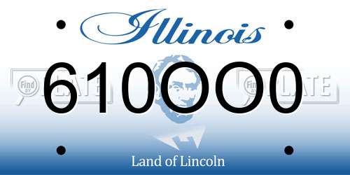 610OO0 Illinois License Plate