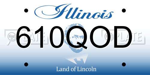 610QOD Illinois License Plate