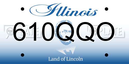 610QQO Illinois License Plate