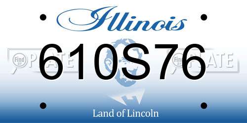 610S76 Illinois License Plate