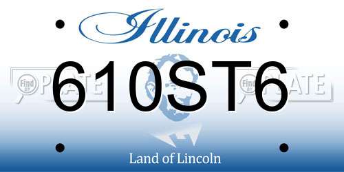 610ST6 Illinois License Plate