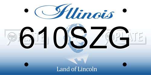 610SZG Illinois License Plate