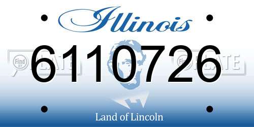 6110726 Illinois License Plate