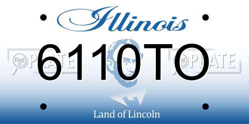 6110TO Illinois License Plate