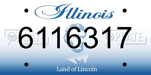 6116317 Illinois License Plate