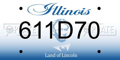 611D70 Illinois License Plate