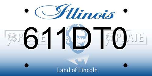 611DT0 Illinois License Plate
